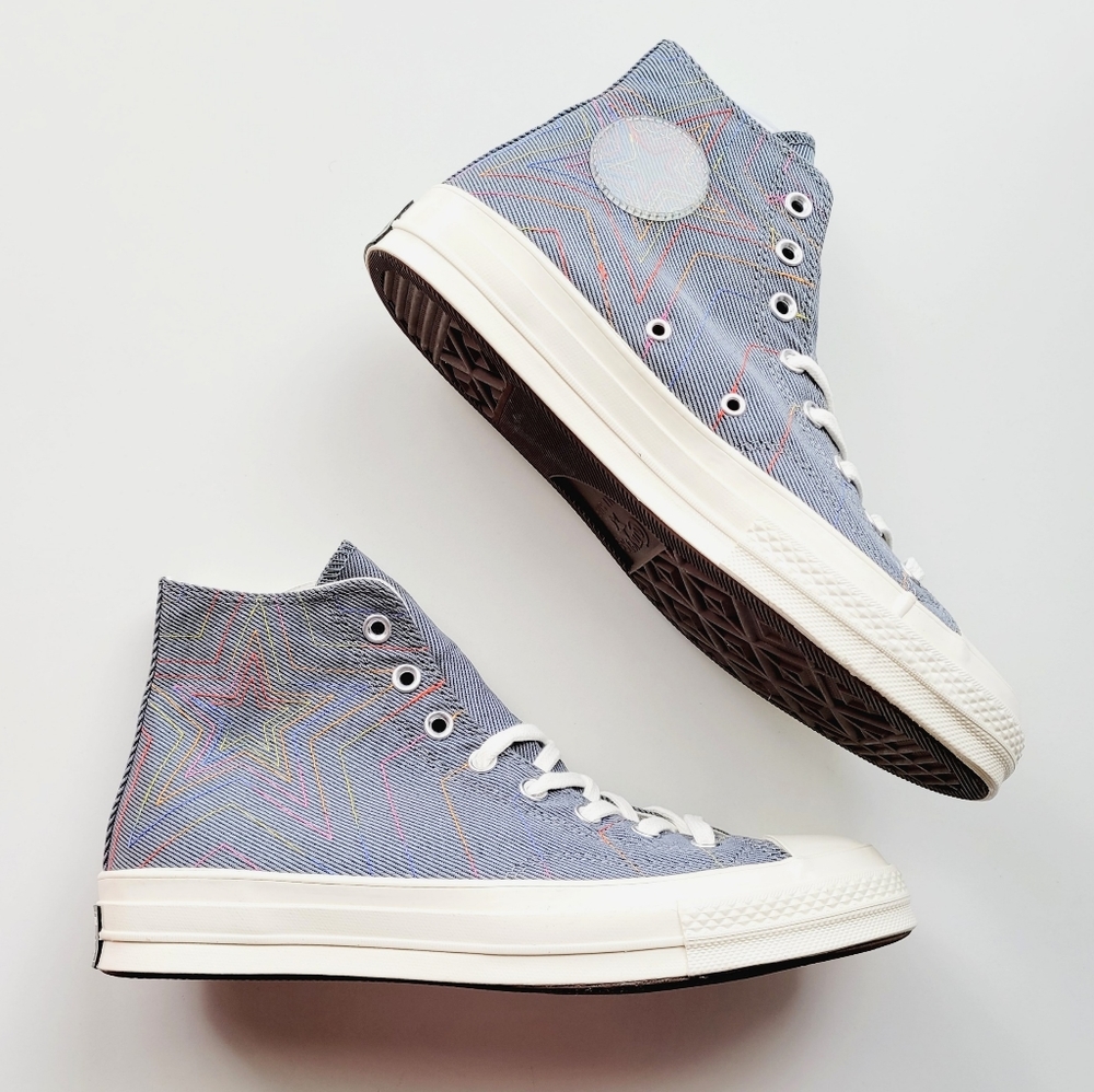 Converse Chuck 70 Rainbow Hi Black Cool Grey Multicolor Women's 6 - Picture 2 of 7